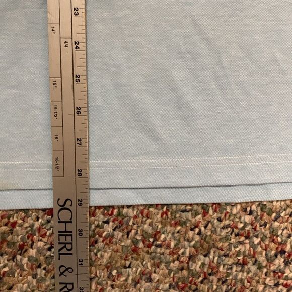 Travis Mathew Blue Heathered Pima Cotton Blend Short Sleeve Polo Shirt Size L - Picture 14 of 14